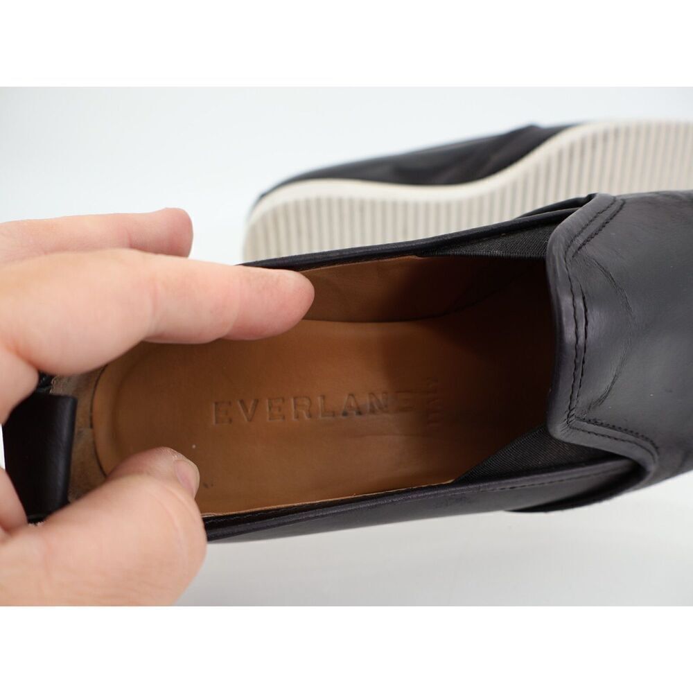Everlane The Leather Street Shoes Black Wedge Slip-On Loafer Pointy Womens 7.5 - Picture 4 of 11